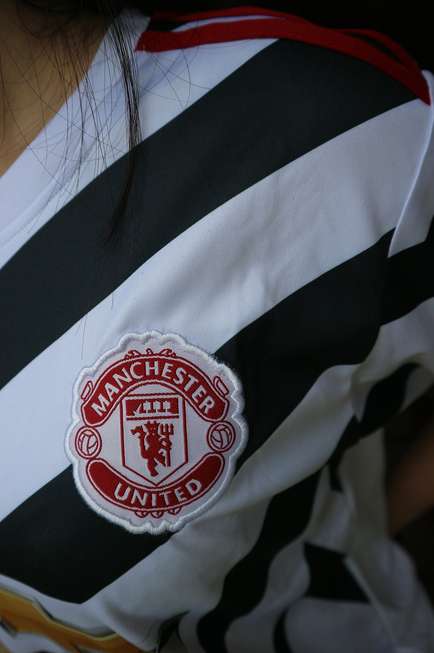 Manchester United logo on a shirt